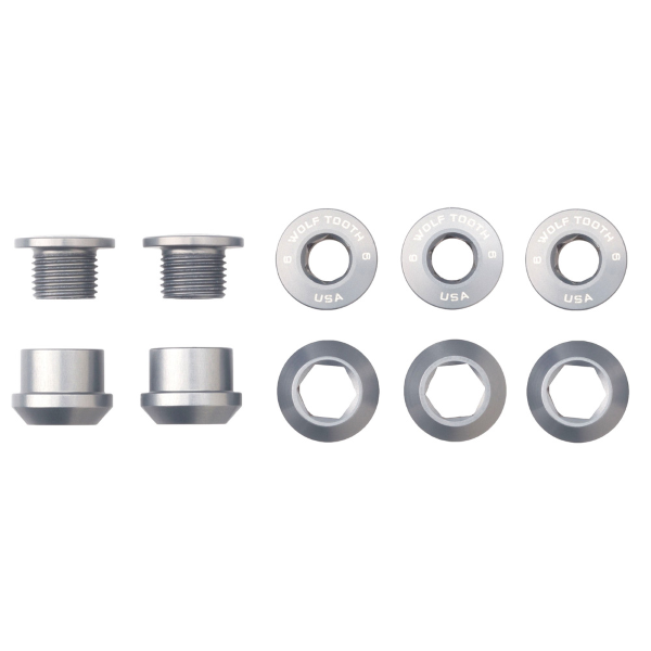 Wolftooth - 5-piece 6mm M8x0.75 chainring screw and nut kit