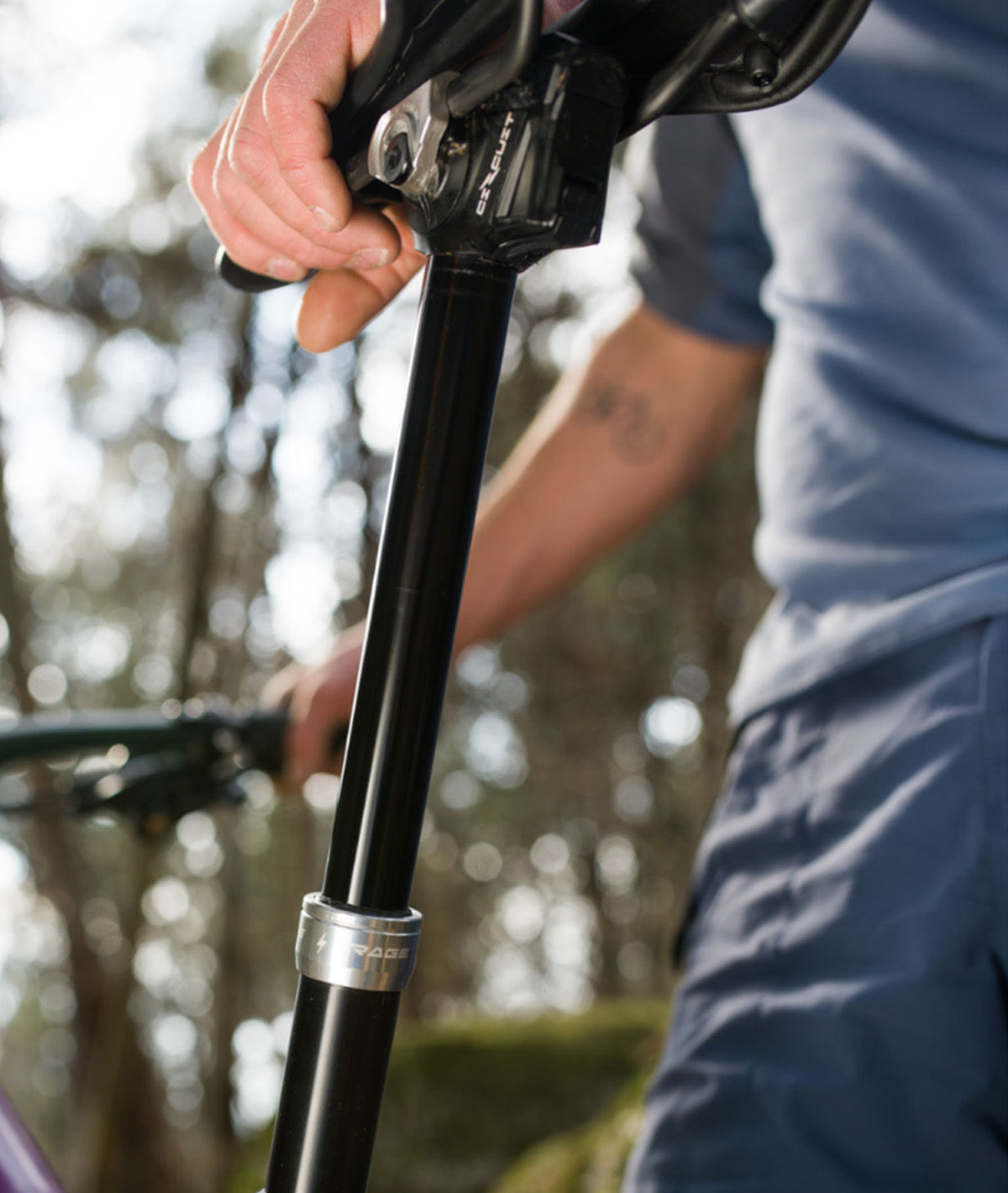 Tige de selle télescopique KS Rage Circuit 30,9 x 505 mm avec batterie, chargeur et télécommande