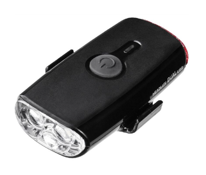 White LED light and Red Topaak Headlux Dual USB